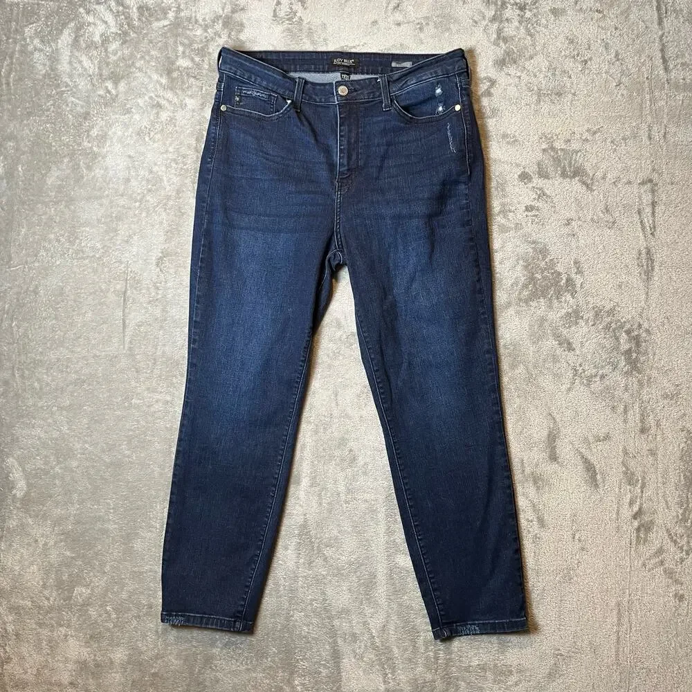 Judy Blue Size 13 / 31 Dark Wash Tummy‎ Control Skinny Blue Jeans Women's
